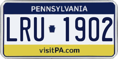 PA license plate LRU1902