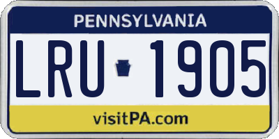 PA license plate LRU1905