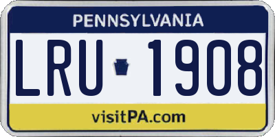 PA license plate LRU1908
