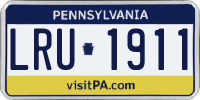 PA license plate LRU1911
