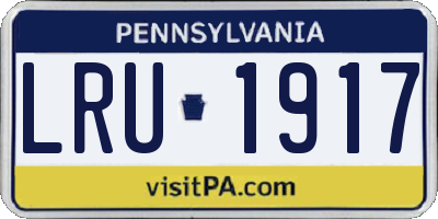 PA license plate LRU1917