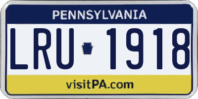 PA license plate LRU1918