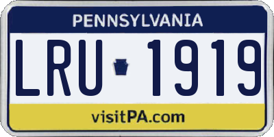 PA license plate LRU1919