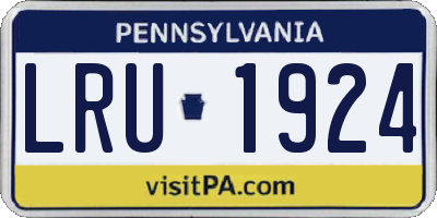 PA license plate LRU1924