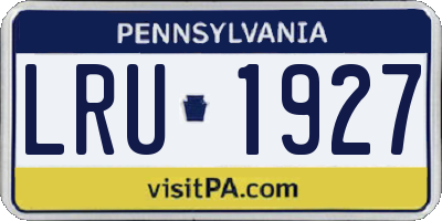 PA license plate LRU1927