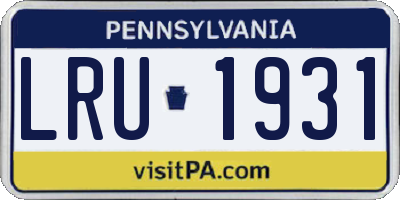 PA license plate LRU1931