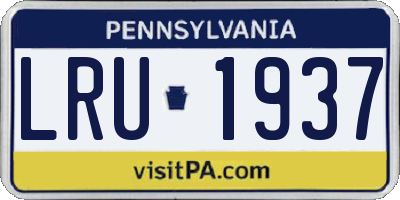 PA license plate LRU1937