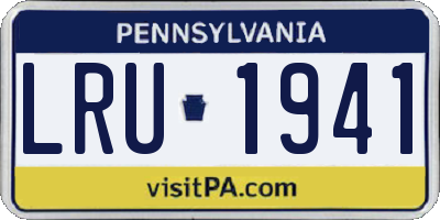 PA license plate LRU1941