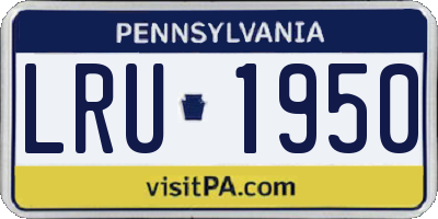 PA license plate LRU1950