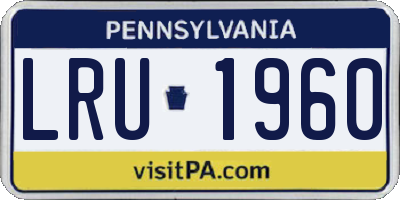 PA license plate LRU1960