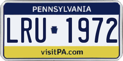 PA license plate LRU1972