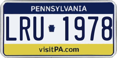 PA license plate LRU1978