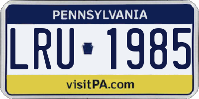 PA license plate LRU1985