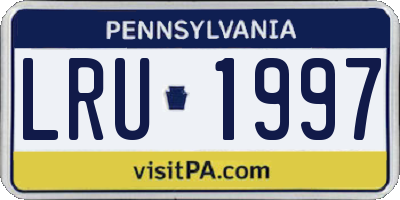 PA license plate LRU1997