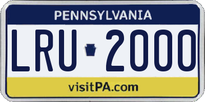 PA license plate LRU2000