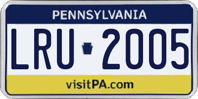 PA license plate LRU2005