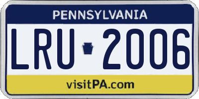 PA license plate LRU2006
