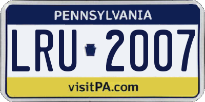PA license plate LRU2007