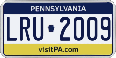 PA license plate LRU2009