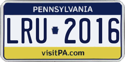 PA license plate LRU2016