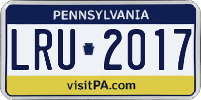 PA license plate LRU2017
