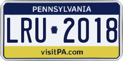 PA license plate LRU2018