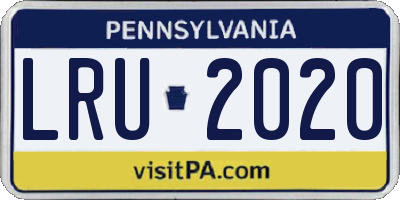 PA license plate LRU2020