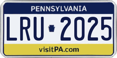PA license plate LRU2025