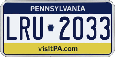 PA license plate LRU2033