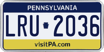 PA license plate LRU2036