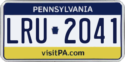 PA license plate LRU2041