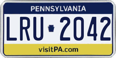 PA license plate LRU2042