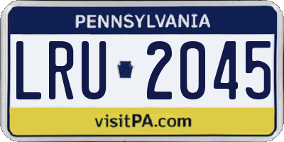 PA license plate LRU2045
