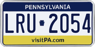 PA license plate LRU2054