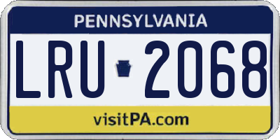 PA license plate LRU2068