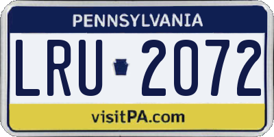 PA license plate LRU2072