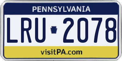 PA license plate LRU2078
