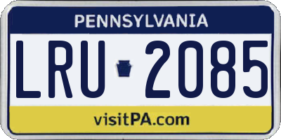 PA license plate LRU2085