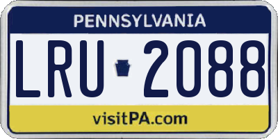 PA license plate LRU2088