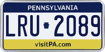 PA license plate LRU2089