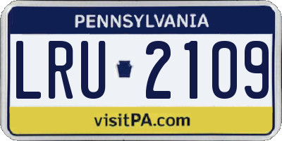 PA license plate LRU2109