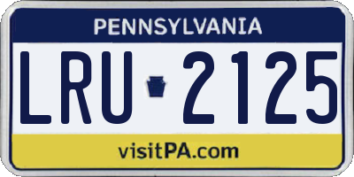 PA license plate LRU2125