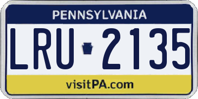 PA license plate LRU2135