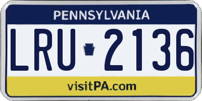 PA license plate LRU2136
