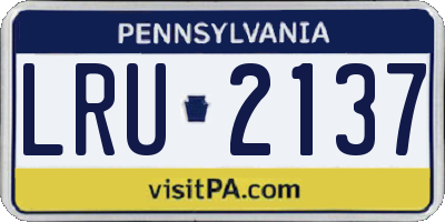 PA license plate LRU2137
