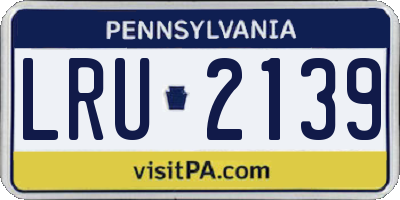 PA license plate LRU2139