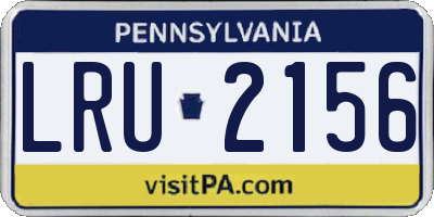 PA license plate LRU2156