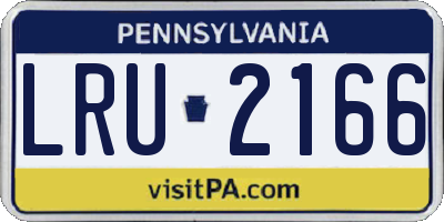PA license plate LRU2166