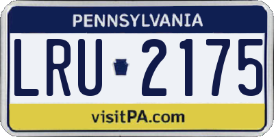 PA license plate LRU2175