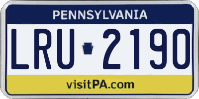 PA license plate LRU2190